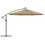 Sombrilla voladiza jardín con luces LED palo acero taupe 350 cm de , Sombrillas - Ref: Foro24-44526, Precio: 132,56 €, Descue...