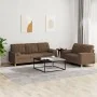 Juego de sofás con cojines 2 piezas tela marrón by , Sofas - Ref: Foro24-3201325, Price: 489,63 €, Discount: %
