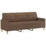 Juego de sofás con cojines 3 piezas tela marrón by , Sofas - Ref: Foro24-3201333, Price: 530,02 €, Discount: %