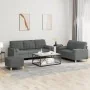 Juego de sofás con cojines 3 piezas tela gris oscuro by , Sofas - Ref: Foro24-3201331, Price: 579,30 €, Discount: %