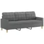 Juego de sofás con cojines 3 piezas tela gris oscuro by , Sofas - Ref: Foro24-3201331, Price: 579,30 €, Discount: %