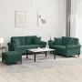 Juego de sofás con cojines 3 piezas terciopelo verde oscuro by , Sofas - Ref: Foro24-3202242, Price: 606,11 €, Discount: %
