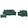 Juego de sofás con cojines 3 piezas terciopelo verde oscuro by , Sofas - Ref: Foro24-3202242, Price: 606,11 €, Discount: %