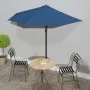 Sombrilla balcón semicircular palo aluminio azul 270x144x222 cm de , Sombrillas - Ref: Foro24-312501, Precio: 52,55 €, Descue...