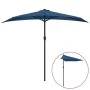 Sombrilla balcón semicircular palo aluminio azul 270x144x222 cm de , Sombrillas - Ref: Foro24-312501, Precio: 52,55 €, Descue...