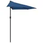 Sombrilla balcón semicircular palo aluminio azul 270x144x222 cm de , Sombrillas - Ref: Foro24-312501, Precio: 52,55 €, Descue...