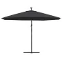 Sombrilla de jardín voladiza con luces LED negro 350 cm de , Sombrillas - Ref: Foro24-313784, Precio: 132,56 €, Descuento: %