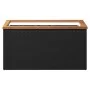 Jardinera de ratán sintético negra 80x40x40 cm de , Maceteros y jardineras - Ref: Foro24-319416, Precio: 75,66 €, Descuento: %