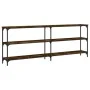 Mesa consola madera de ingeniería roble ahumado 200x29x75 cm by , Side tables - Ref: Foro24-834112, Price: 94,07 €, Discount: %