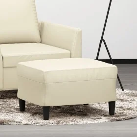 Reposapiés de cuero sintético crema 60x50x41 cm de , Otomanas - Ref: Foro24-349288, Precio: 52,24 €, Descuento: %