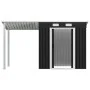 Cobertizo jardín con tejado extendido acero gris 346x121x181 cm de , Cobertizos - Ref: Foro24-144034, Precio: 473,38 €, Descu...
