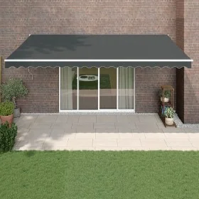 Toldo retráctil aluminio y tela gris antracita 5x3 m de , Toldos - Ref: Foro24-3154440, Precio: 388,39 €, Descuento: %