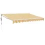 Toldo retráctil automático amarillo y blanco 3,5x2,5 m de , Toldos - Ref: Foro24-3154482, Precio: 271,71 €, Descuento: %