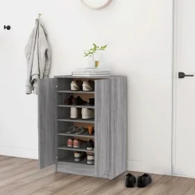 Zapatero de madera contrachapada gris Sonoma 60x35x92 cm de , Zapateros y organizadores de calzado - Ref: Foro24-816012, Prec...