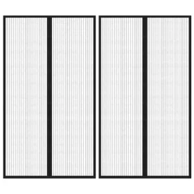 Mosquiteras para puerta bloque magnético 2 uds negro 200x80 cm de , Mosquiteras para ventanas - Ref: Foro24-314685, Precio: 1...
