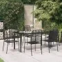 Juego de comedor jardín 7 pzas acero y cuerda de algodón negro de , Conjuntos de jardín - Ref: Foro24-3156537, Precio: 437,11...