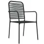 Juego de comedor jardín 7 pzas acero y cuerda de algodón negro de , Conjuntos de jardín - Ref: Foro24-3156537, Precio: 437,11...