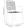 Juego de comedor jardín 7 pzas acero y cuerda de algodón negro de , Conjuntos de jardín - Ref: Foro24-3156537, Precio: 437,11...