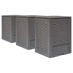 Compostador de jardín 3 uds plástico ratán 60x60x83 cm 900 L by , Composters - Ref: Foro24-278918, Price: 269,23 €, Discount: %