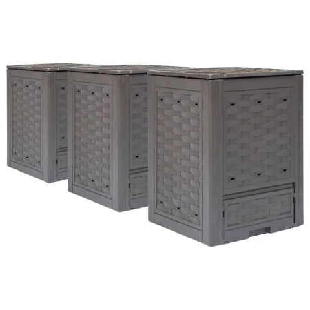 Compostador de jardín 3 uds plástico ratán 60x60x83 cm 900 L by , Composters - Ref: Foro24-278918, Price: 269,23 €, Discount: %