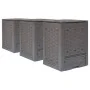 Compostador de jardín 3 uds plástico ratán 60x60x83 cm 900 L by , Composters - Ref: Foro24-278918, Price: 269,23 €, Discount: %
