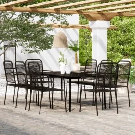 Juego de comedor de jardín 9 piezas negro de , Conjuntos de jardín - Ref: Foro24-3099148, Precio: 597,90 €, Descuento: %