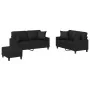 Juego de sofás con cojines 3 piezas cuero sintético negro de , Sofás - Ref: Foro24-3201373, Precio: 497,88 €, Descuento: %