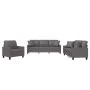 Juego de sofás con cojines 3 piezas cuero sintético gris de , Sofás - Ref: Foro24-3201350, Precio: 580,76 €, Descuento: %