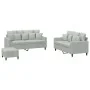 Juego de sofás con cojines 3 piezas terciopelo gris claro by , Sofas - Ref: Foro24-3201710, Price: 503,51 €, Discount: %