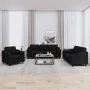 Juego de sofás con cojines 3 piezas tela negro de , Sofás - Ref: Foro24-3201790, Precio: 666,93 €, Descuento: %