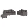 Juego de sofás con cojines 3 piezas cuero sintético gris de , Sofás - Ref: Foro24-3202379, Precio: 541,05 €, Descuento: %