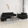 Juego de sofás con cojines 3 piezas tela microfibra negro de , Sofás - Ref: Foro24-3202347, Precio: 612,77 €, Descuento: %