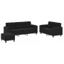 Juego de sofás con cojines 3 piezas tela microfibra negro de , Sofás - Ref: Foro24-3202347, Precio: 612,77 €, Descuento: %