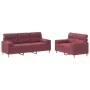 Juego de sofás con cojines 2 piezas tela rojo tinto by , Sofas - Ref: Foro24-3201622, Price: 491,16 €, Discount: %
