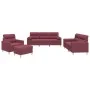 Juego de sofás con cojines 4 piezas tela rojo tinto de , Sofás - Ref: Foro24-3201566, Precio: 671,05 €, Descuento: %