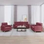 Juego de sofás con cojines 3 piezas tela rojo tinto by , Sofas - Ref: Foro24-3201558, Price: 629,60 €, Discount: %