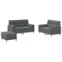 Juego de sofás con cojines 3 piezas tela gris oscuro by , Sofas - Ref: Foro24-3201593, Price: 488,90 €, Discount: %