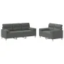 Juego de sofás con cojines 2 piezas tela gris oscuro by , Sofas - Ref: Foro24-3201617, Price: 507,78 €, Discount: %