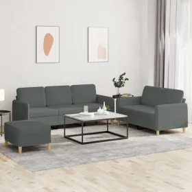 Juego de sofás con cojines 3 piezas tela gris oscuro von , Sofas - Ref: Foro24-3202127, Preis: 525,61 €, Rabatt: %