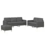 Juego de sofás con cojines 3 piezas tela gris oscuro by , Sofas - Ref: Foro24-3202127, Price: 525,61 €, Discount: %