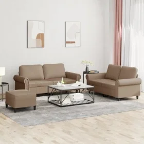 Juego de sofás con cojines 3 piezas cuero sintético capuchino von , Sofas - Ref: Foro24-3202159, Preis: 487,19 €, Rabatt: %