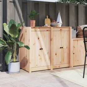 Puertas de cocina exterior 2 uds madera maciza pino 50x9x82 cm by , cabinet doors - Ref: Foro24-832358, Price: 47,46 €, Disco...
