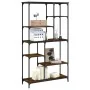 Estantería madera ingeniería acero roble ahumado 99x35,5x176 cm de , Librerías y estanterías - Ref: Foro24-835411, Precio: 89...