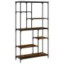 Estantería madera ingeniería acero roble ahumado 99x35,5x176 cm de , Librerías y estanterías - Ref: Foro24-835411, Precio: 89...