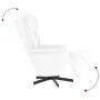 Sillón reclinable con reposapiés cuero sintético blanco de , Sillones - Ref: Foro24-356590, Precio: 216,89 €, Descuento: %