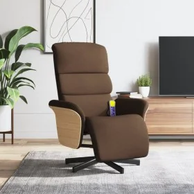 Sillón reclinable de masaje con reposapiés tela marrón de , Sillones - Ref: Foro24-356616, Precio: 255,20 €, Descuento: %