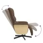 Sillón reclinable de masaje con reposapiés tela marrón de , Sillones - Ref: Foro24-356616, Precio: 255,20 €, Descuento: %