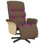 Sillón reclinable de masaje con reposapiés tela marrón de , Sillones - Ref: Foro24-356616, Precio: 255,20 €, Descuento: %