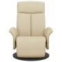 Sillón reclinable con reposapiés tela color crema de , Sillones - Ref: Foro24-356527, Precio: 240,37 €, Descuento: %