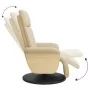 Sillón reclinable con reposapiés tela color crema de , Sillones - Ref: Foro24-356527, Precio: 240,37 €, Descuento: %